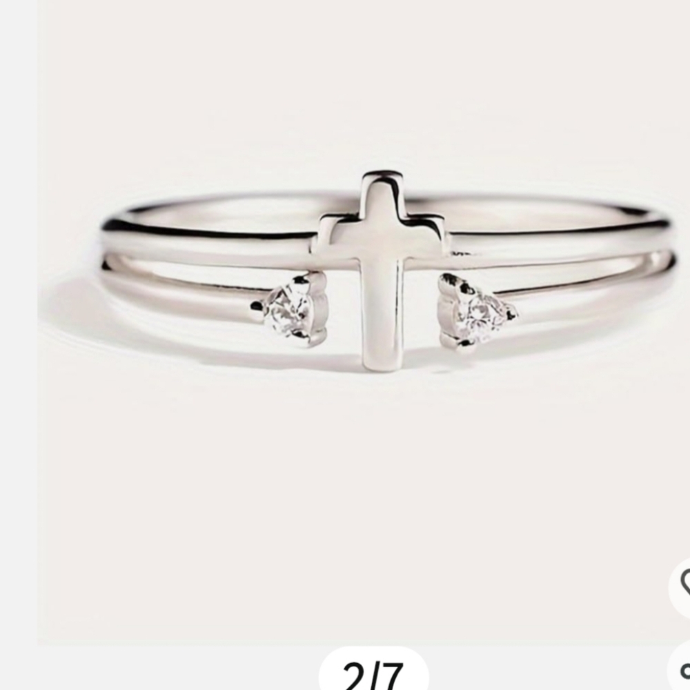 Cross Ring Plated - Picture 3 of 5